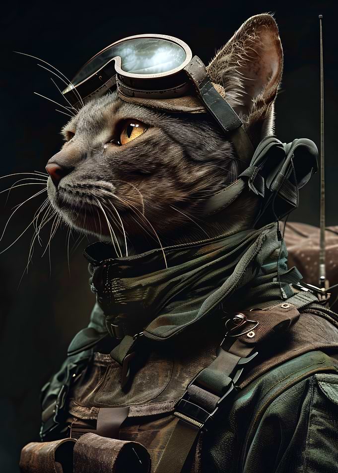 Steampunk Cat Pilot Portrait
