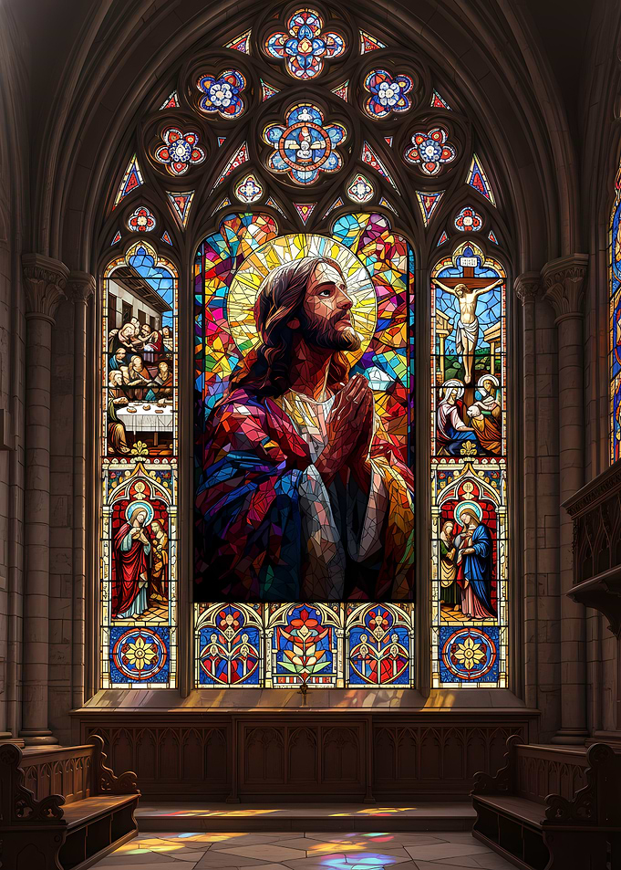 Stained Glass Window Depicting Jesus