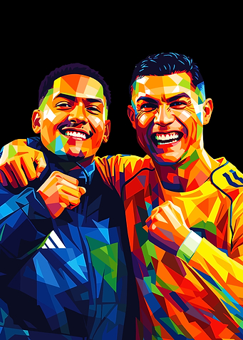 Cristiano Ronaldo and Friend Pop Art