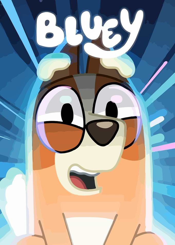 Bluey Cartoon Character Close-Up