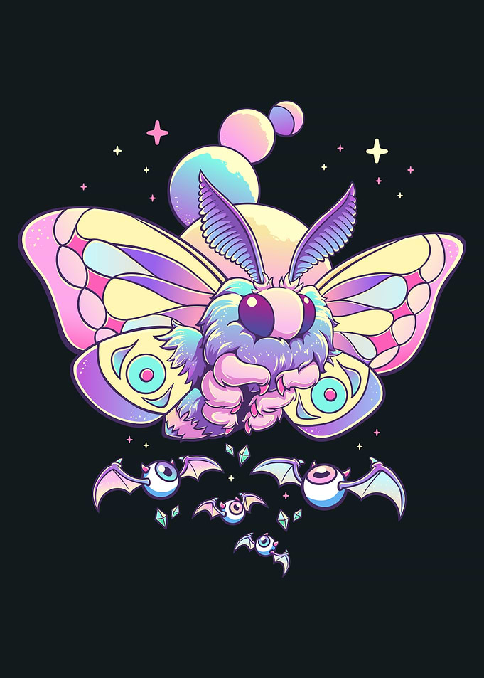 Pastel Moth with Eyeball Bats