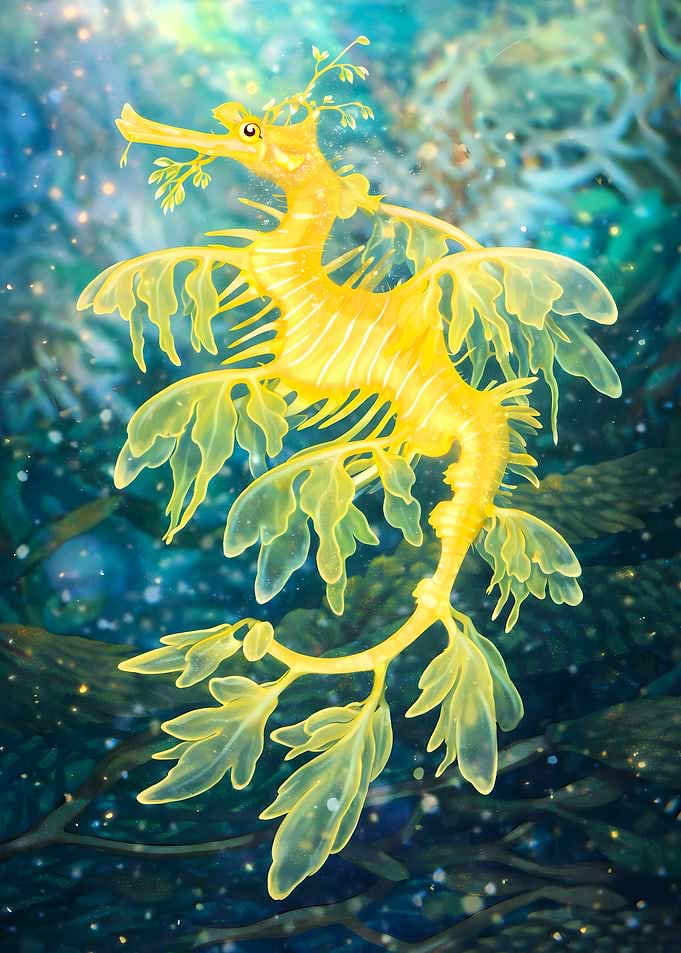 Leafy Seadragon in Ocean Depths