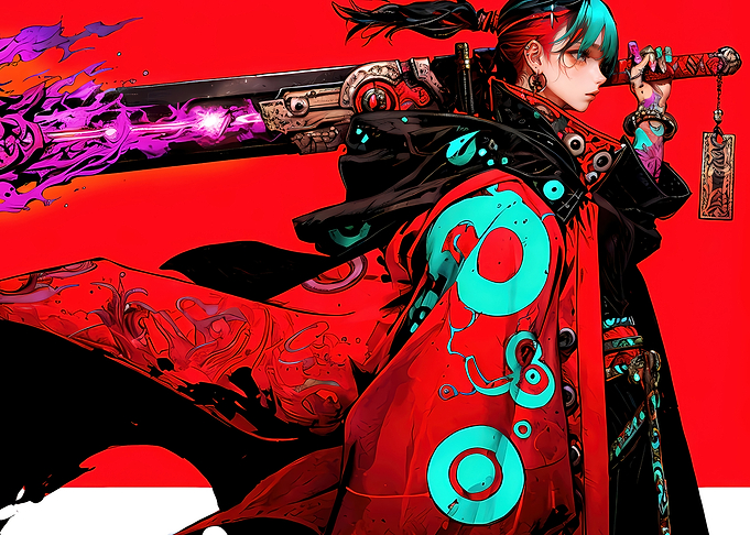 Fantasy Warrior with Energy Blade