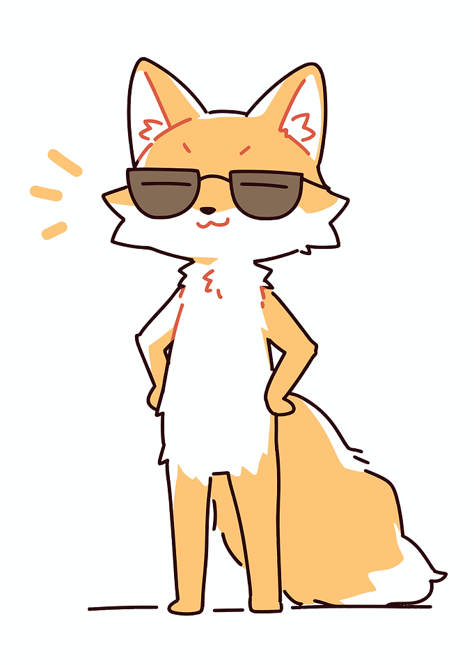 Cool Fox with Sunglasses Cartoon