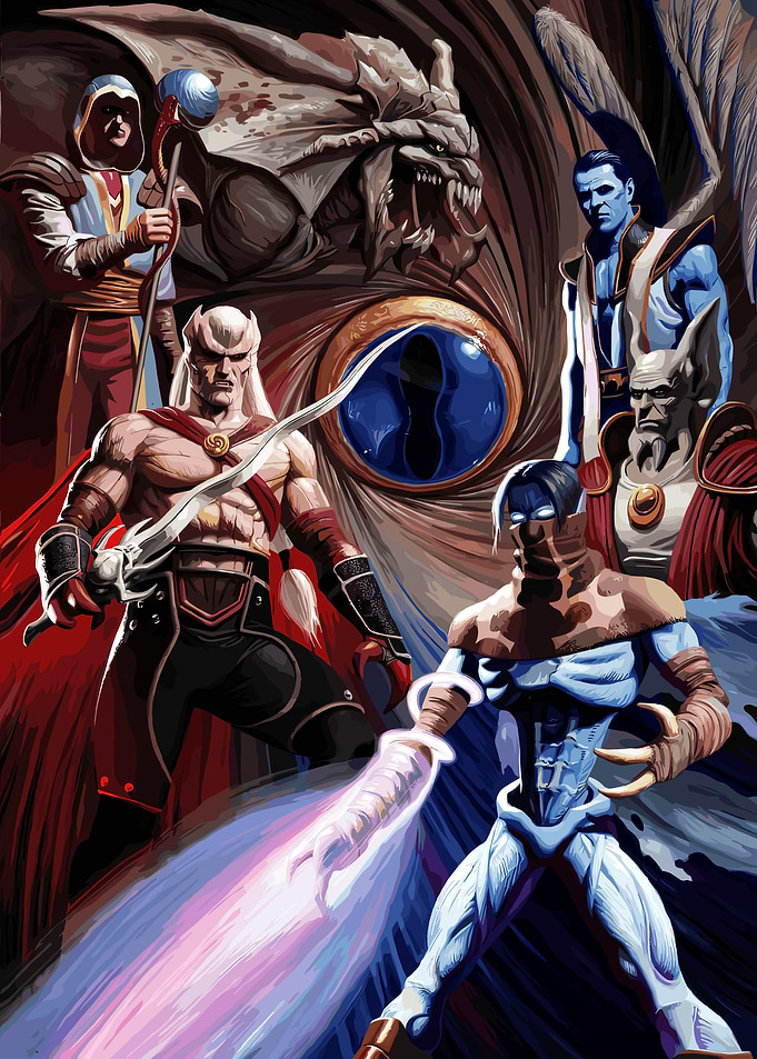 Fantasy Characters Group Illustration