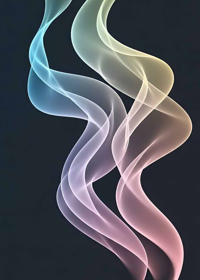 Abstract Colorful Smoke Waves on Dark