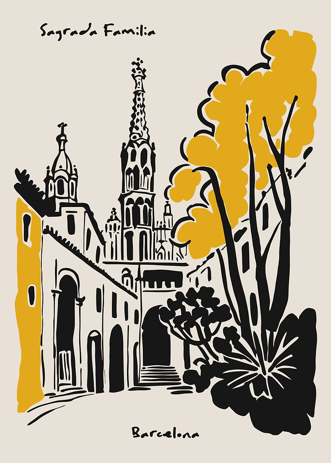 Sagrada Familia Barcelona Illustration