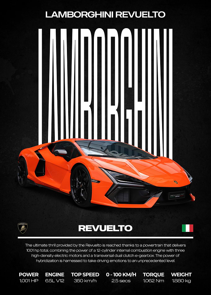 Lamborghini Revuelto Car Poster