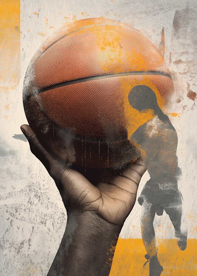 Basketball in Hand Abstract Art