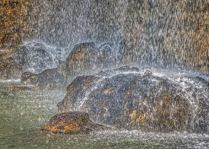 Waterfall cascading over rocks