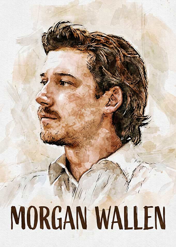 Morgan Wallen Watercolor Portrait