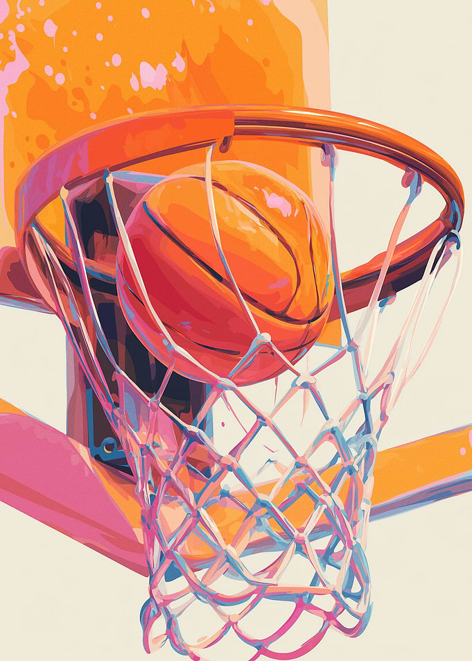 Basketball Through Hoop Digital Art