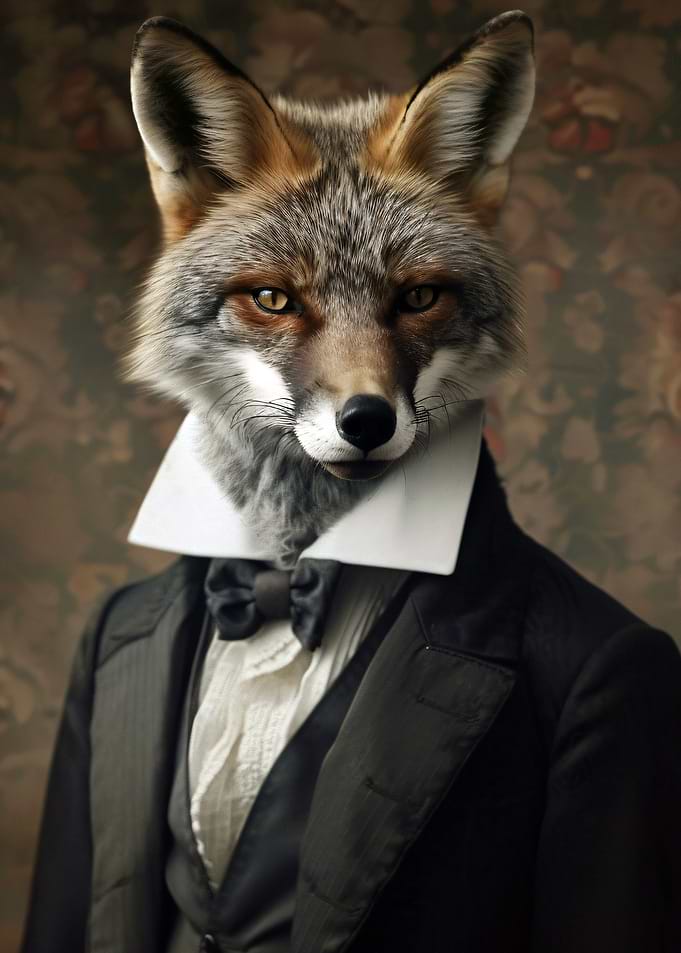 Fox in a Suit Portrait