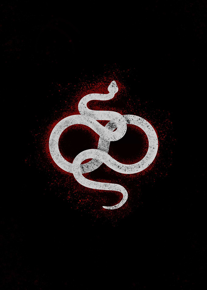 Snake Infinity Symbol on Black Background