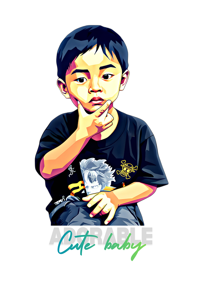 Cute Baby Portrait with One Piece Shirt