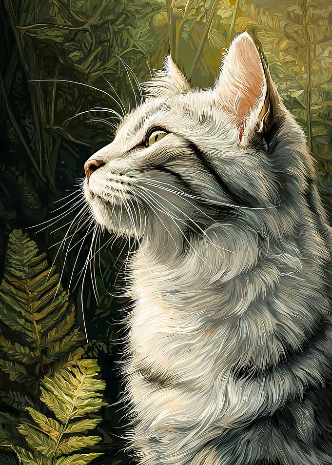 Elegant Cat Portrait in Nature