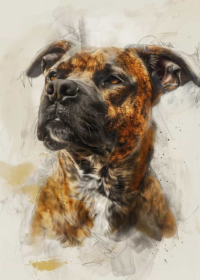 Brindle Dog Portrait