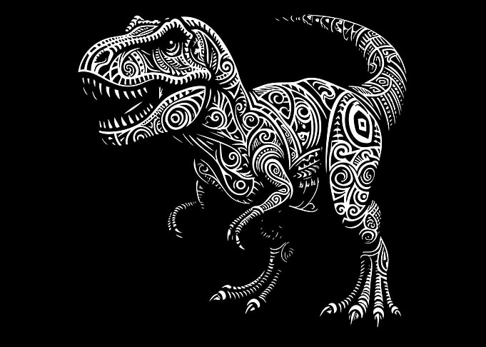 Tribal Tyrannosaurus Rex Illustration