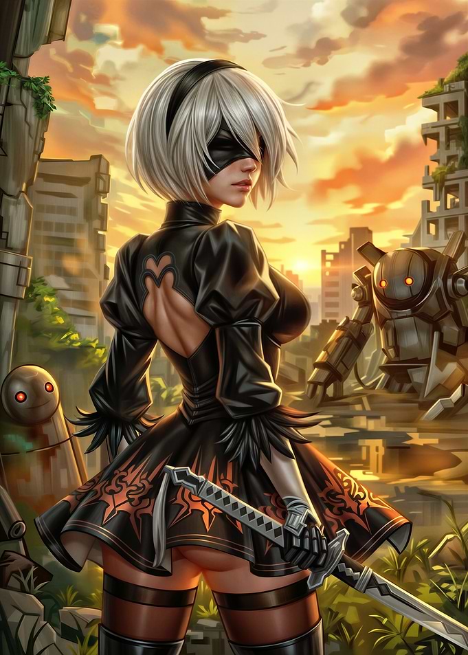 2B Nier Automata Digital Art