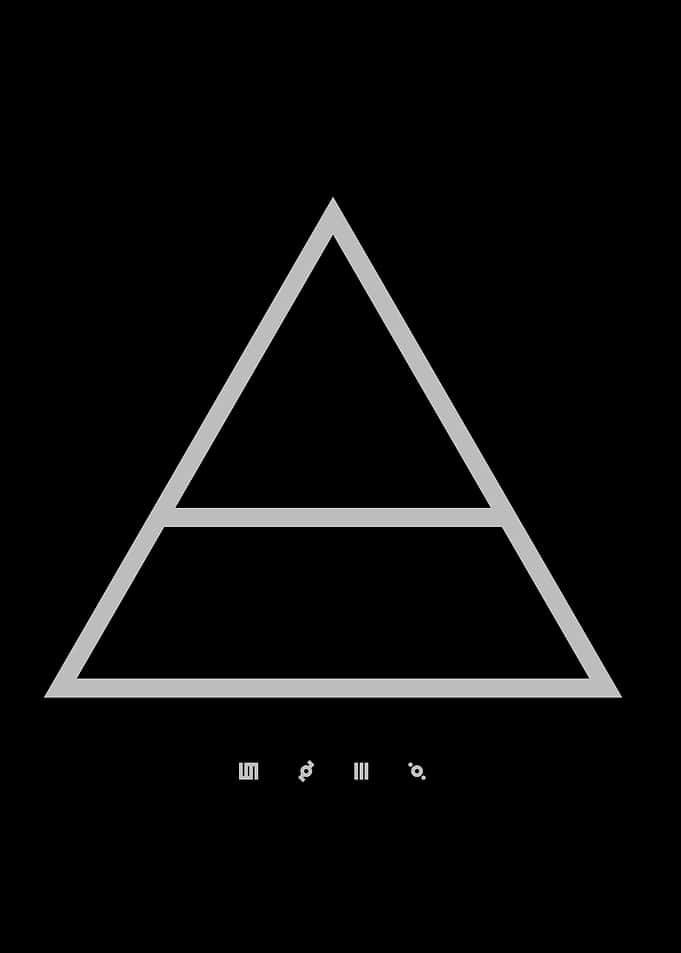 Minimalist Triangle Symbol on Black Background