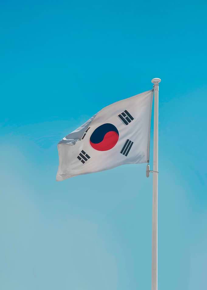 South Korean Flag Waving in the Sky