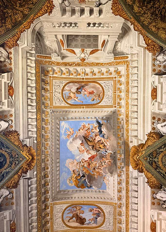 Ornate Ceiling Painting with Angels