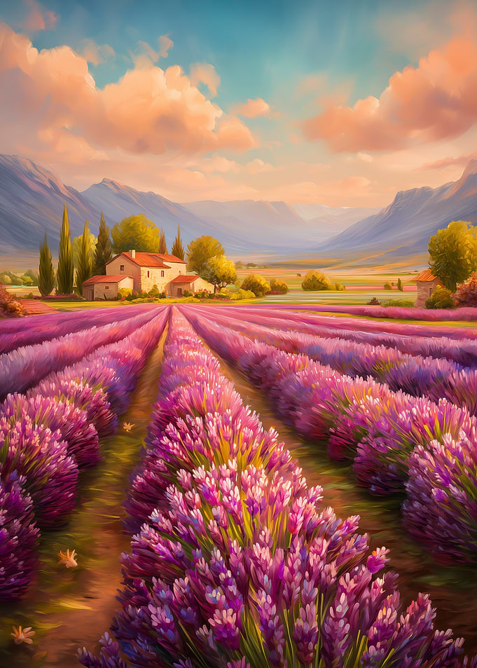 Lavender Field in Provence Landscape