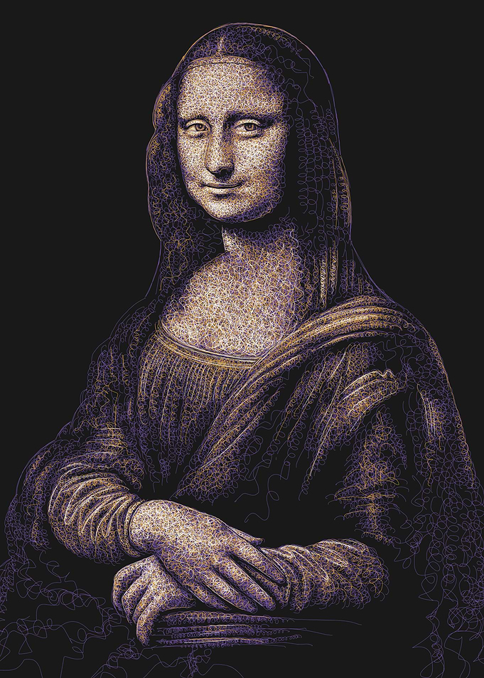 Mona Lisa Pointillism Art