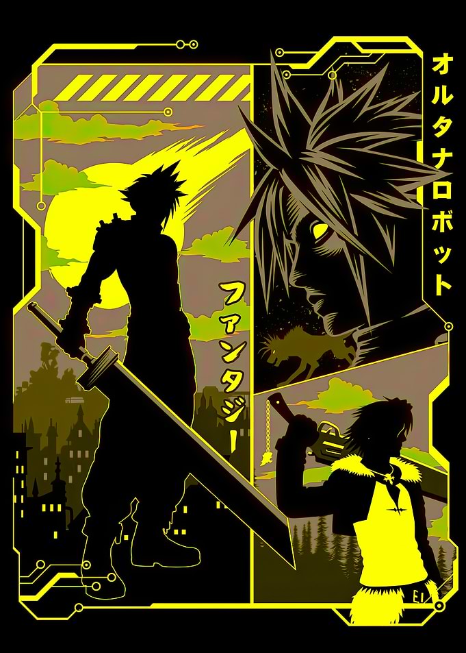 Final Fantasy VII Silhouette Art