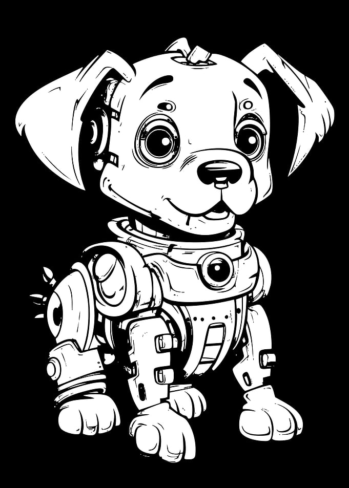 Robotic Puppy Illustration