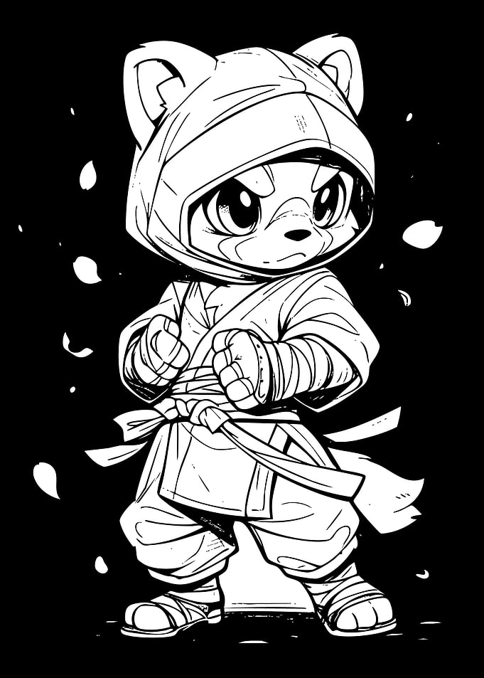 Cartoon Ninja Animal Character