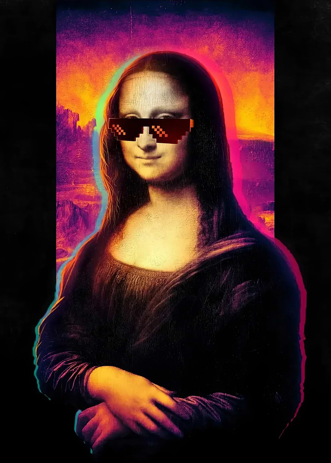 Mona Lisa with Pixel Sunglasses