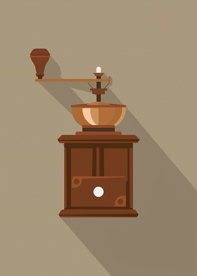 Vintage Coffee Grinder Illustration