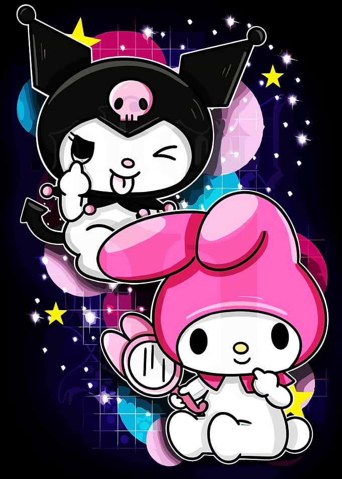 Kuromi and My Melody Illustration