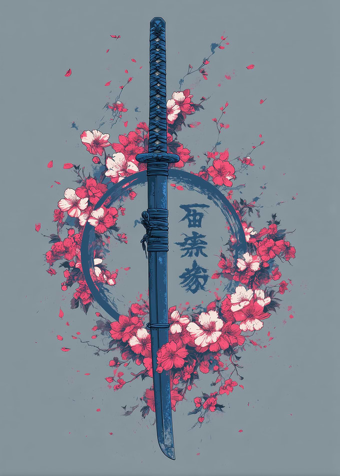 Katana and Cherry Blossoms