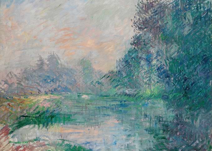 Impressionistic River Landscape Painting
