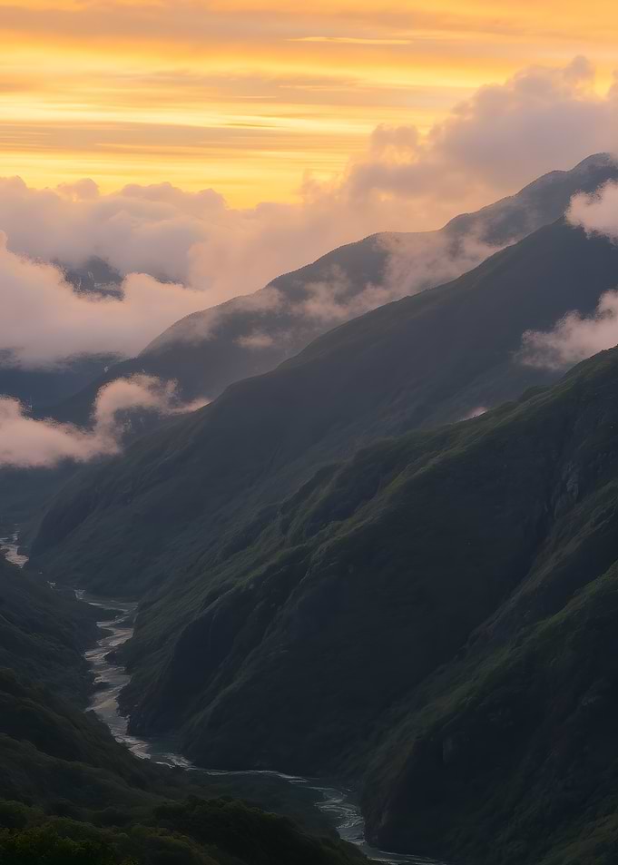 Mountain Valley River at Sunset