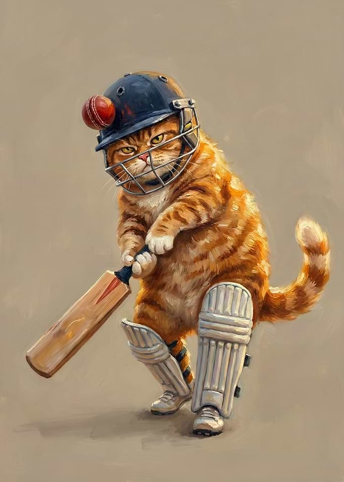 Cat Cricket Player