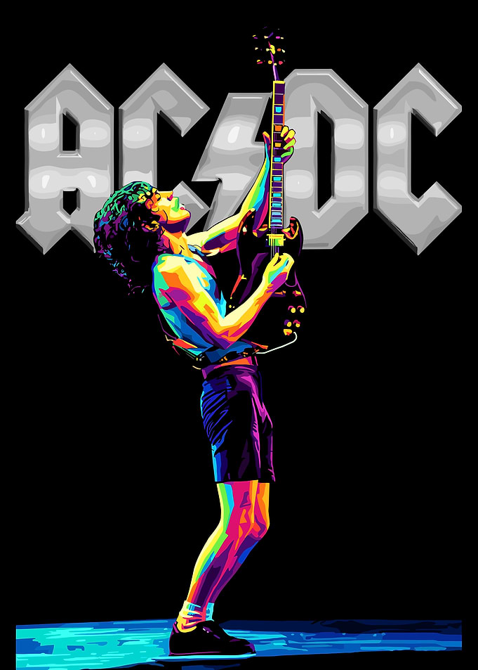 AC/DC Guitarist Pop Art Illustration