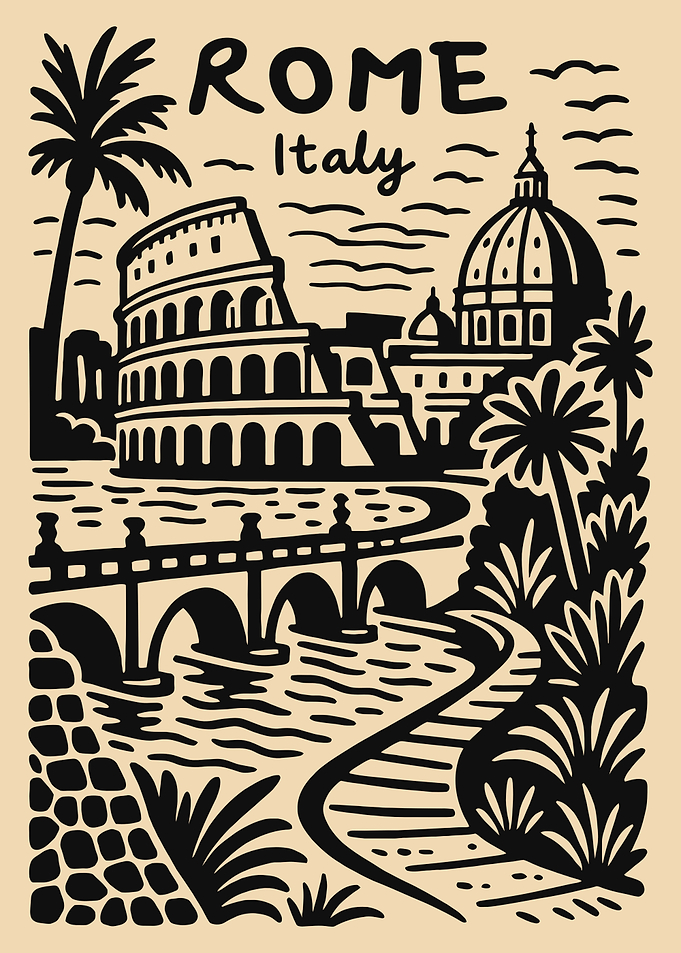 Rome Italy Landmark Illustration