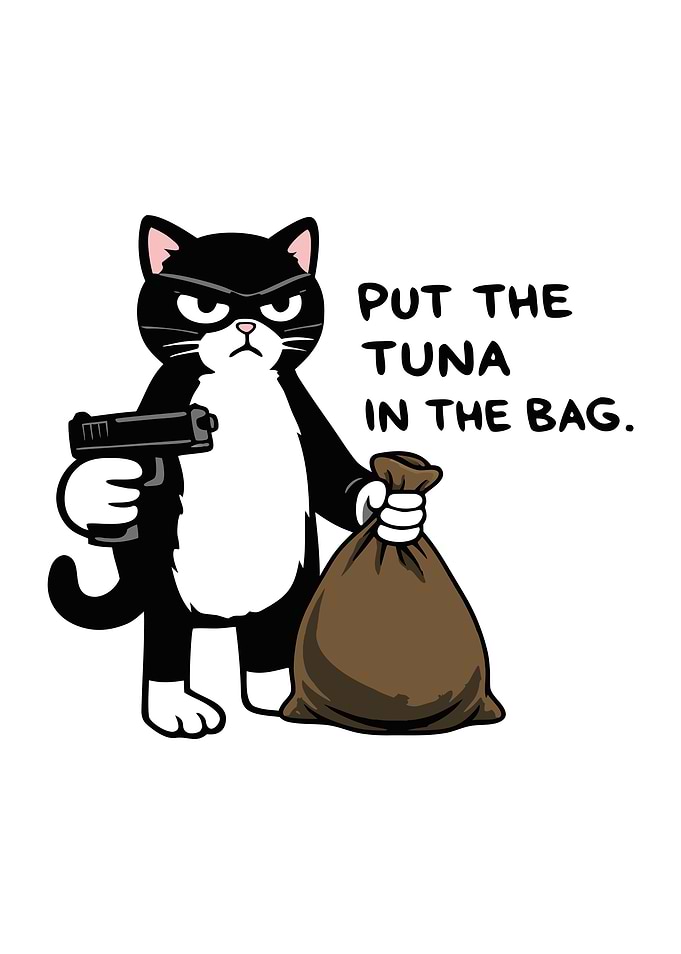 Put The Tuna In The Bag Funny Cat