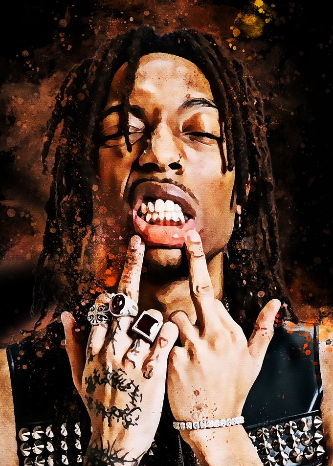 Lil Tecca Portrait with Artistic Flair