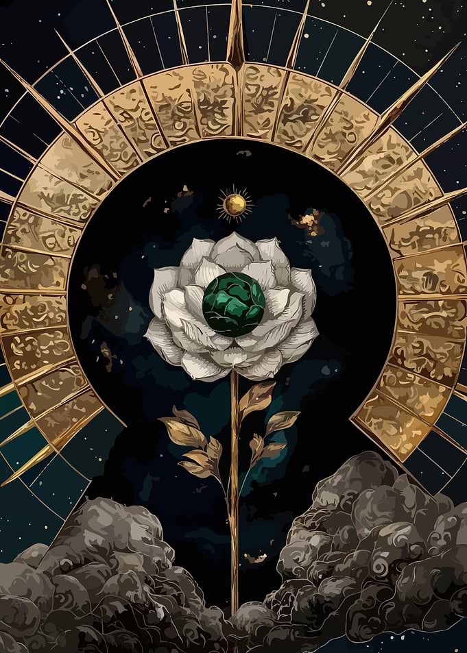 Celestial Flower with Golden Halo