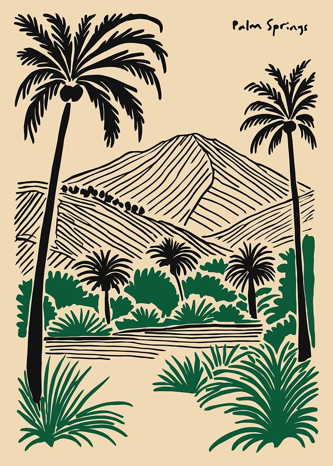 Palm Springs Landscape Illustration