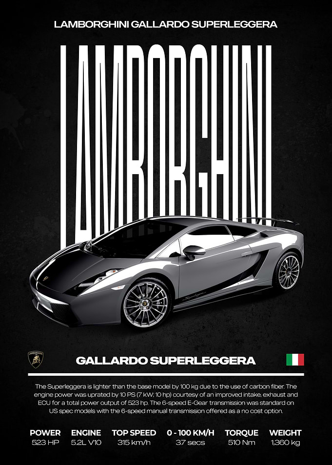 Lamborghini Gallardo Superleggera Poster