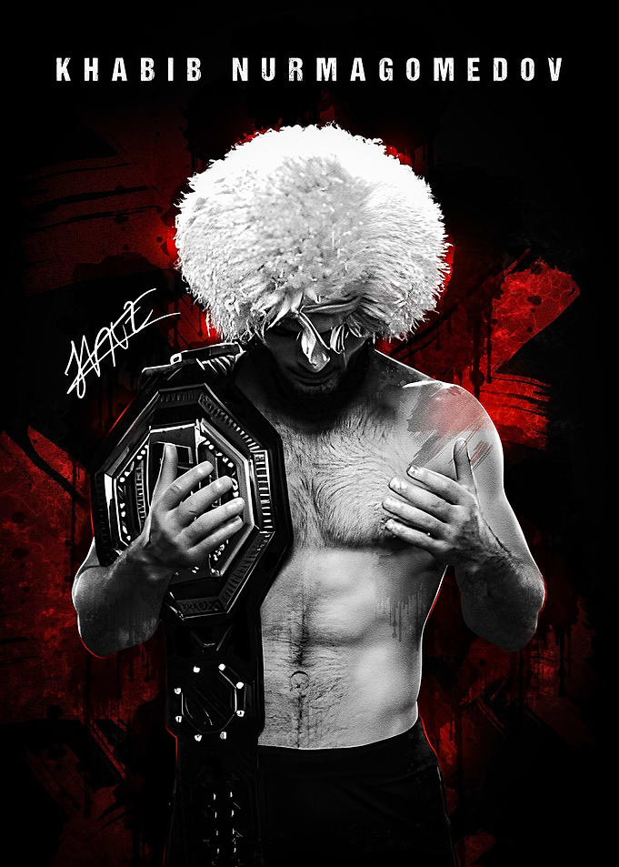 Khabib Nurmagomedov UFC Champion Portrait