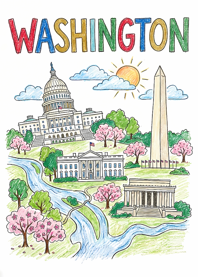 Washington D.C. Landmark Illustration