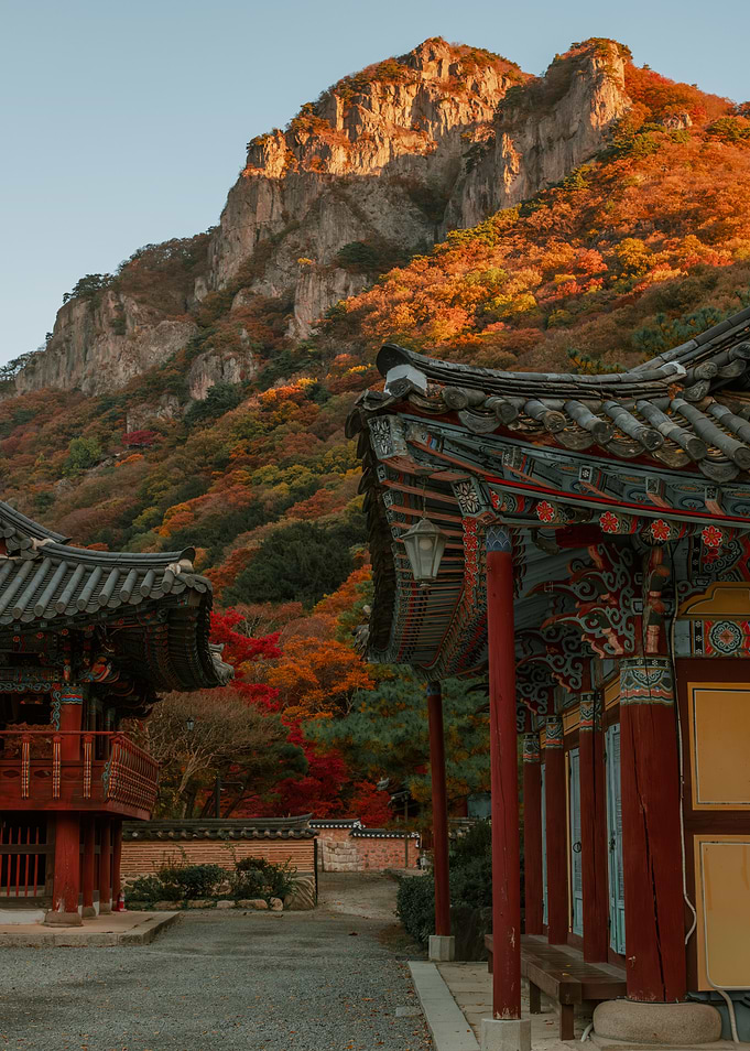 Autumn Mountain Temple in South Korea