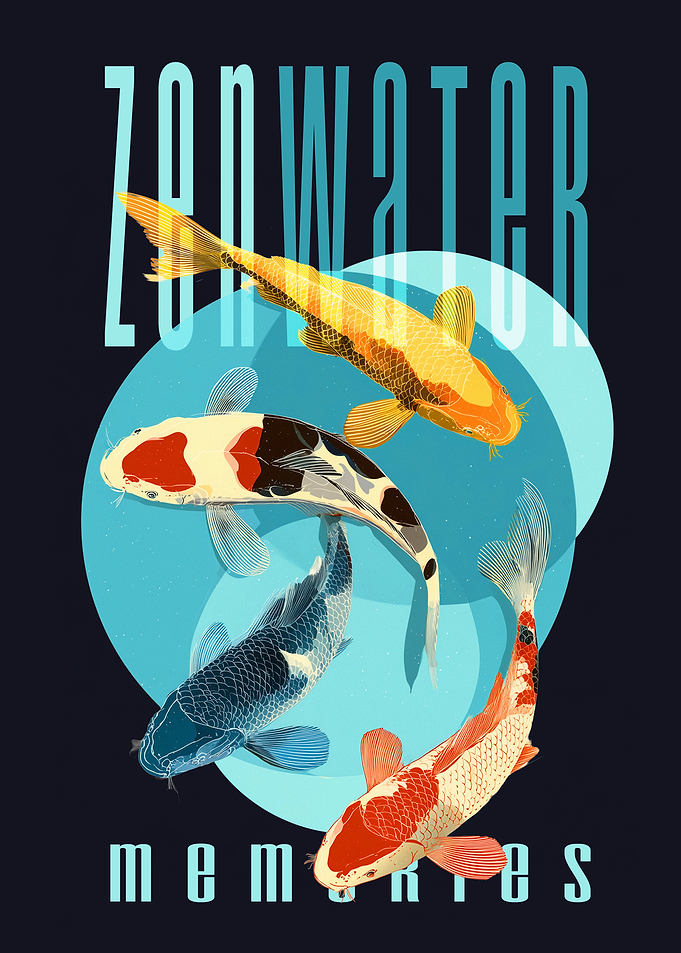 Zen Water Memories Koi Fish Art