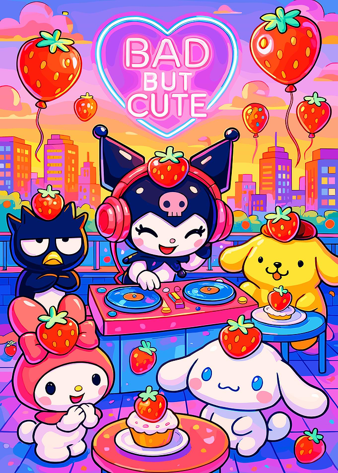 Sanrio Characters DJ Party with Strawberries